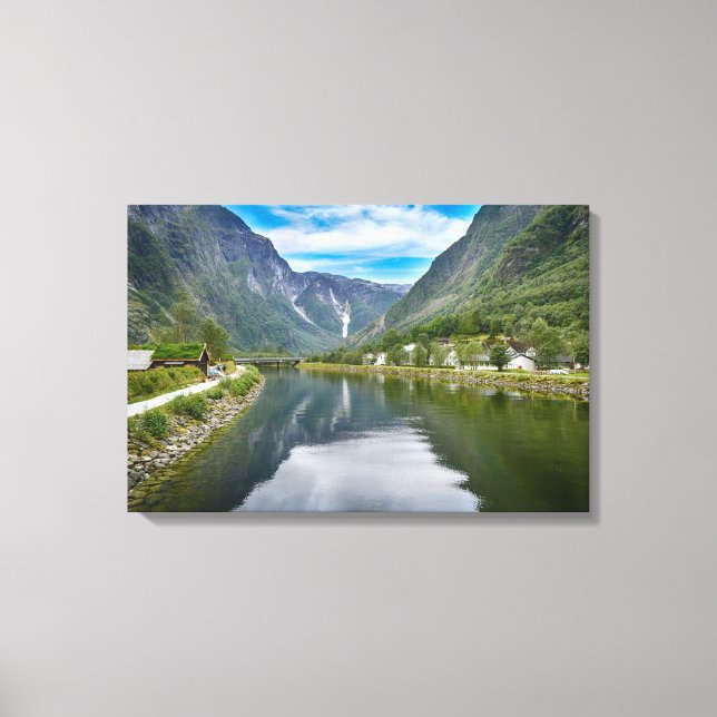 Impressão Em Tela Paisagem da Noruega (Frente)