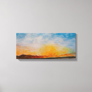 Impressão Em Tela Paisagem das Montanhas Watercolor de Montana