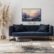 Paisagem de Abstrato roxa rosa Rosa