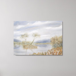 Impressão Em Tela Paisagem de Aquarelas da Ilha das Árvores de Quare