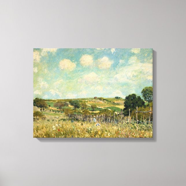 Impressão Em Tela Paisagem de campo (por Alfred Sisley) (Frente)