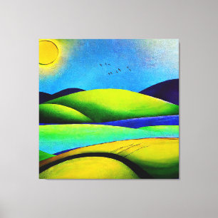 Impressão Em Tela Paisagem de Colinas Verdes