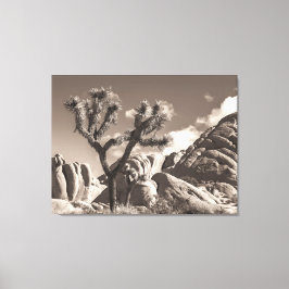 Impressão Em Tela Paisagem de Joshua Tree em Tom Sépia
