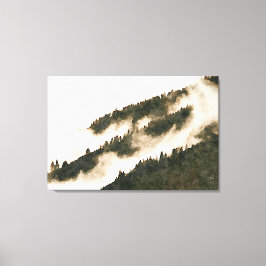 Impressão Em Tela Paisagem de Mistura de Aquarela Minimalista