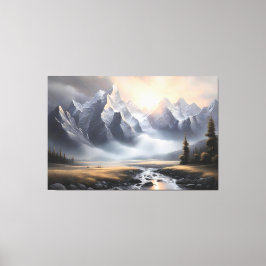 Impressão Em Tela Paisagem de Montanha Encantada