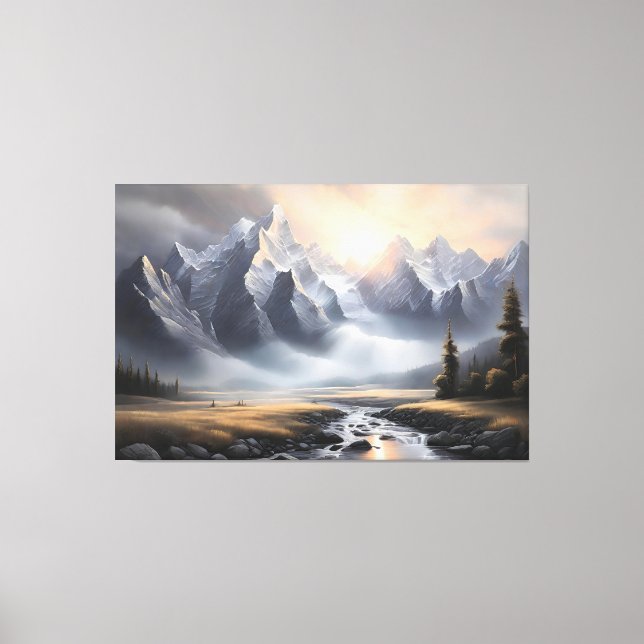 Impressão Em Tela Paisagem de Montanha Encantada (Frente)