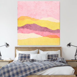 Impressão Em Tela Paisagem de papel em camadas de abstrato em tons q