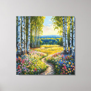 Impressão Em Tela Paisagem de serene birch