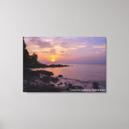 Impressão Em Tela Paisagem de viagem de praia de céu ao pôr do sol F