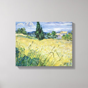 Impressão Em Tela Paisagem de Vincent van Gogh   com milho verde,