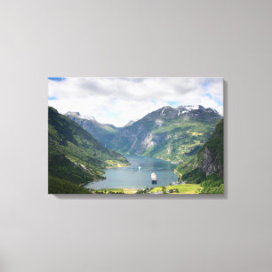 Impressão Em Tela paisagem do Geirangerfjord em tela