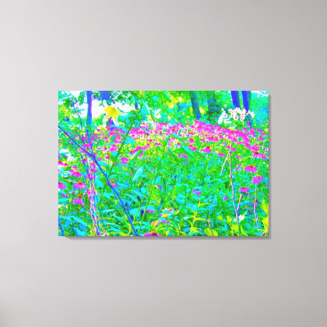 Impressão Em Tela Paisagem do Jardim Impressionista Azul Aqua (Frente)