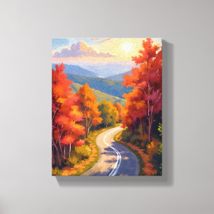 Impressão Em Tela Paisagem em Aquarela da Folhagem de Outono de Verm