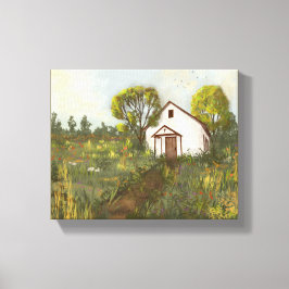 Impressão Em Tela Paisagem Flores Selvagens Igreja Meadow California