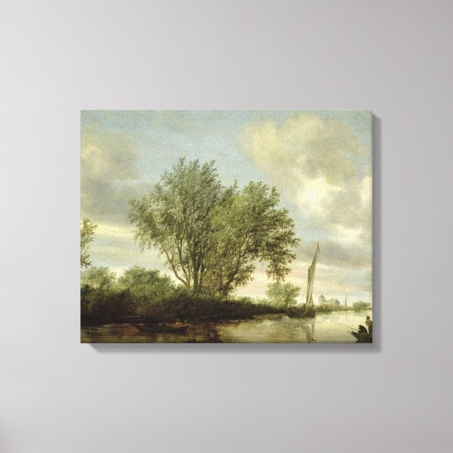 Impressão Em Tela Paisagem fluvial, 1645 (Frente)