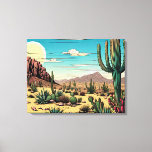 Impressão Em Tela Paisagem Gráfica Desert Butte Mesa