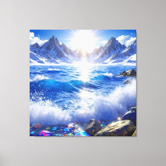 Impressão Em Tela Paisagem majestosa de inverno das ondas do oceano