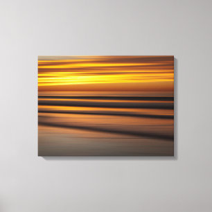 Impressão Em Tela Paisagem marinha abstrata ao pôr do sol, CA