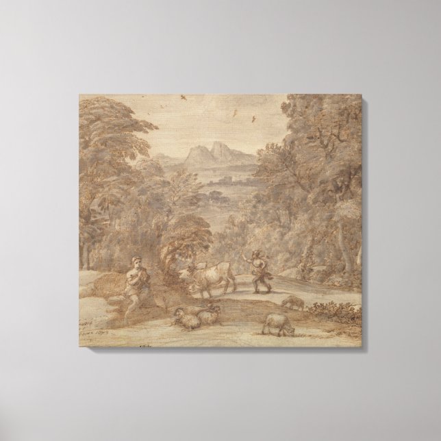 Impressão Em Tela Paisagem Mercúrio e Apolo (Frente)