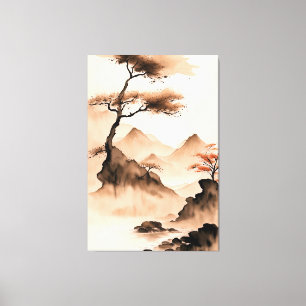 Impressão Em Tela Paisagem Minimalista Costeira Japonesa