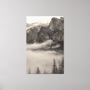 Impressão Em Tela Paisagem Monocromática de Yosemite com Nevoeiro