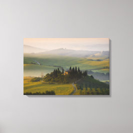 Impressão Em Tela Paisagem montanhosa da Toscana ao nascer do sol