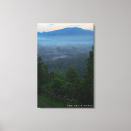 Impressão Em Tela Paisagem Montanhosa Nebulosa de Nevoeiro Matinal a