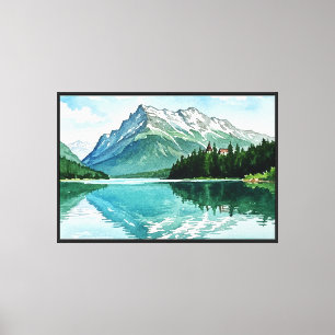 Impressão Em Tela Paisagem montanhosa pacífica