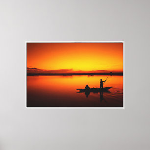Impressão Em Tela Paisagem natural — Sunset com Barco