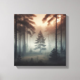 Impressão Em Tela Paisagem Nebulosa da Floresta em Arte de Parede, N