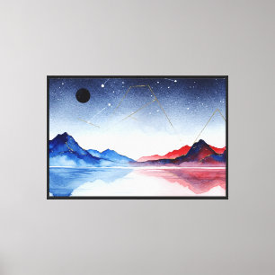 Impressão Em Tela Paisagem noturna surreal