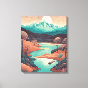 Impressão Em Tela Paisagem Sonhadora em Estilo Pop Art
