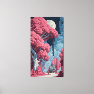 Impressão Em Tela Paisagem Surreal Sonho Pintura a Óleo Cor