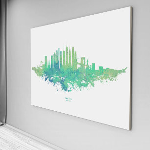 Impressão Em Tela Paisagem urbana da Cidade de Nova York em aquarela