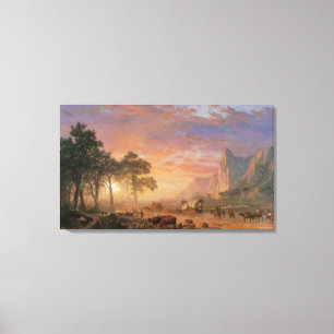 Impressão Em Tela Paisagem Vintage, Trilha de Oregon por Bierstadt