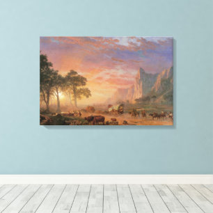Impressão Em Tela Paisagem Vintage, Trilha do Oregon por Bierstadt