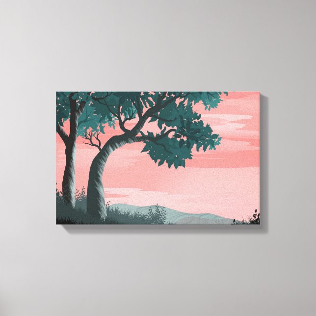 Impressão Em Tela Paisagem | Zazzle_Growth. (Frente)