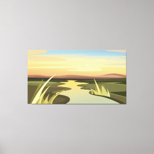 Impressão Em Tela paisagens fluviais