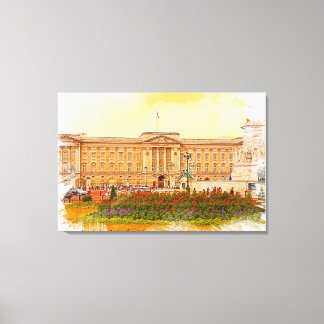 Impressão Em Tela Palácio de Buckingham — Pintura por Aquarela