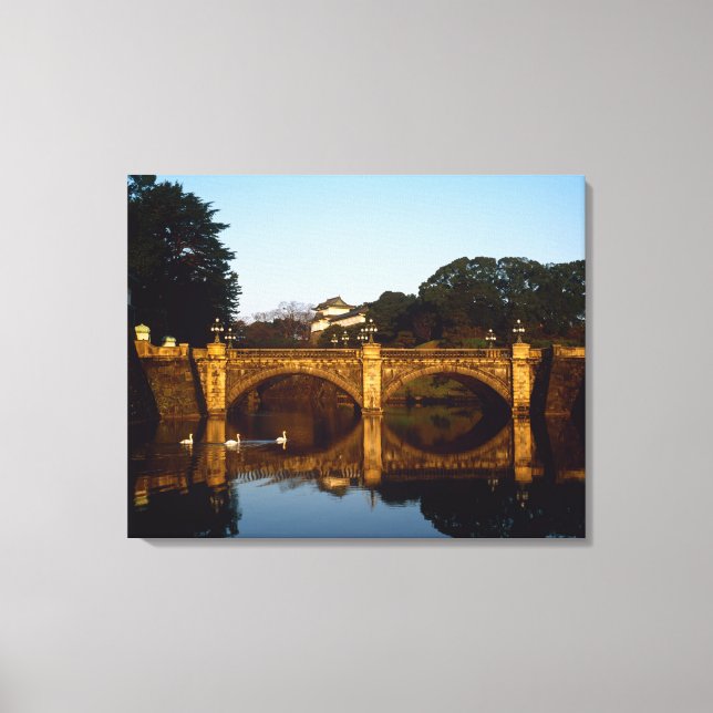 Impressão Em Tela Palácio Imperial, Ponte Nijubashi, Tóquio, Japão (Frente)