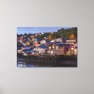 Impressão Em Tela Palafito aloja casas, vista elevada