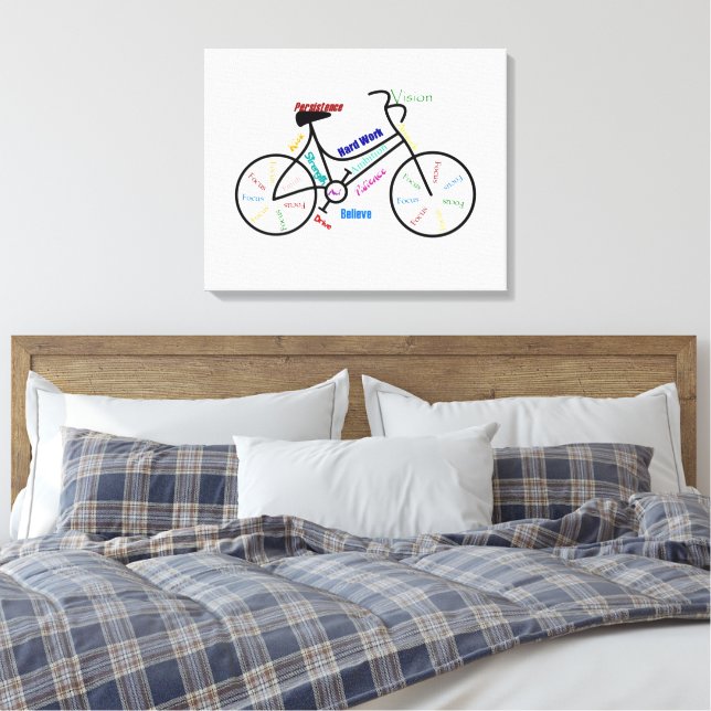 Impressão Em Tela Palavras Motivacionais da Malhação de bicicleta (Insitu(Quarto))