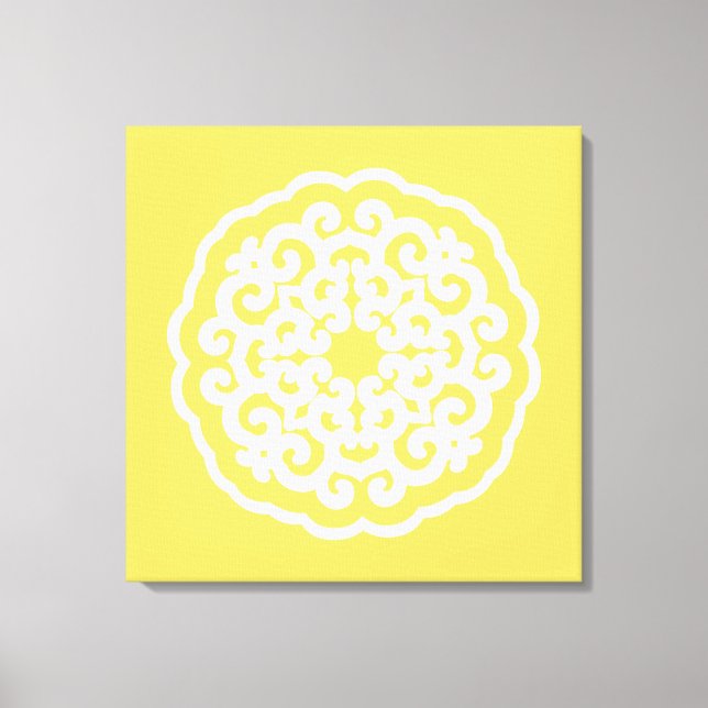 Impressão Em Tela Pale Yellow Asian Moods Mandalla (Frente)