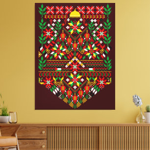 Impressão Em Tela Palestina Tatreez Embroderia Tradicional