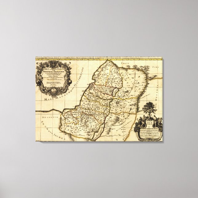 Impressão Em Tela PalestinaMapaPanorâmicoPalestina (Frente)