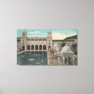 Impressão Em Tela Palm Beach, FL - Vista externa de Piscinas e casin