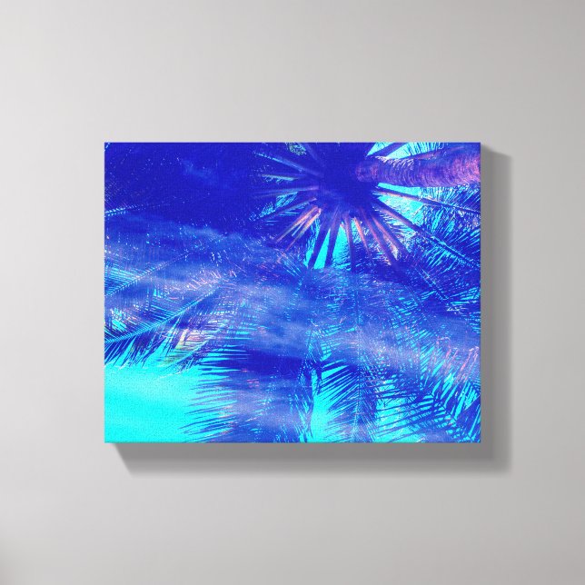 Impressão Em Tela Palm Tree Blues (Frente)