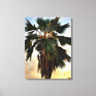 Impressão Em Tela Palma Tropical Sunset - Impressão de Tela Esticada