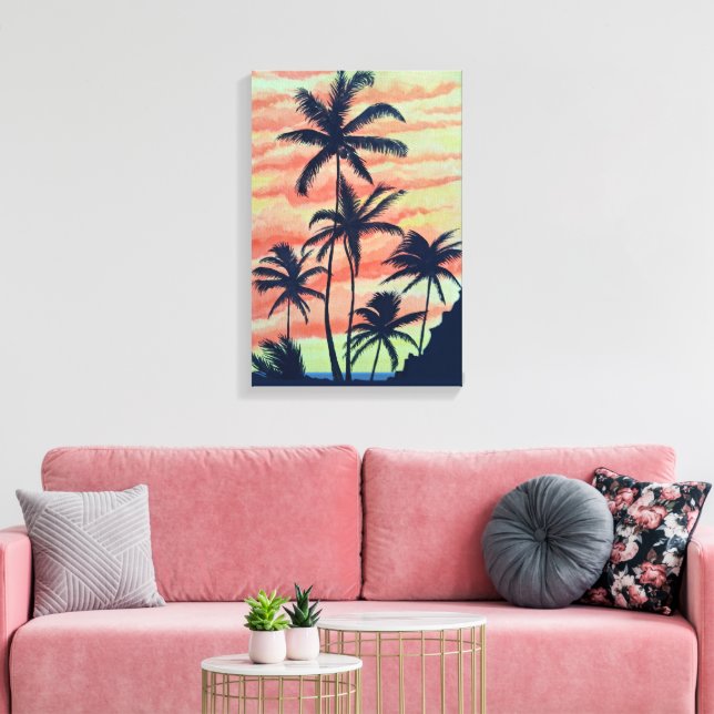 Impressão Em Tela Palmas de Coco do Havaí (Insitu(Sala de estar))