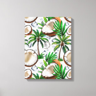 Impressão Em Tela Palmeira de Coco Design de Padrão Tropical 